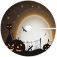 thumbnail image 1 of FMSHPON Halloween Halloween Cat Pumpkin Moon Xmas Christmas Tree Skirt Stand Mat for Holiday Party Decoration Indoor Outdoor 48 inches, 1 of 6