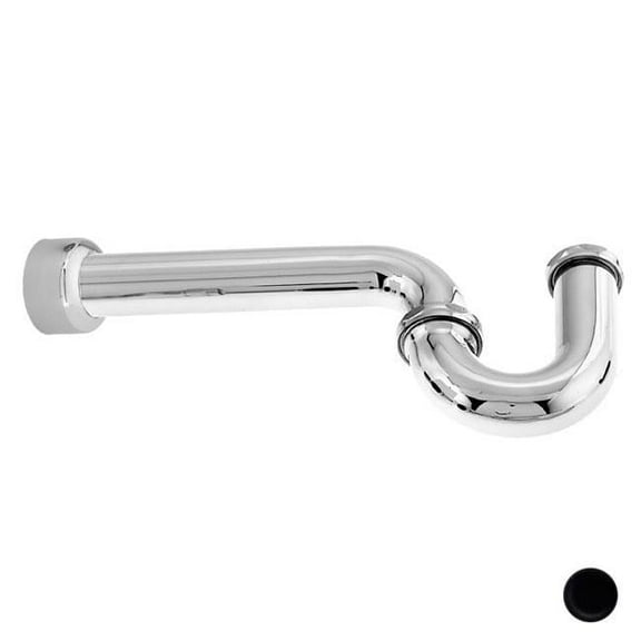 Westbrass 1.25 in. x 1.25 in. P-Trap with Box Flange in Powder Coat Flat Black