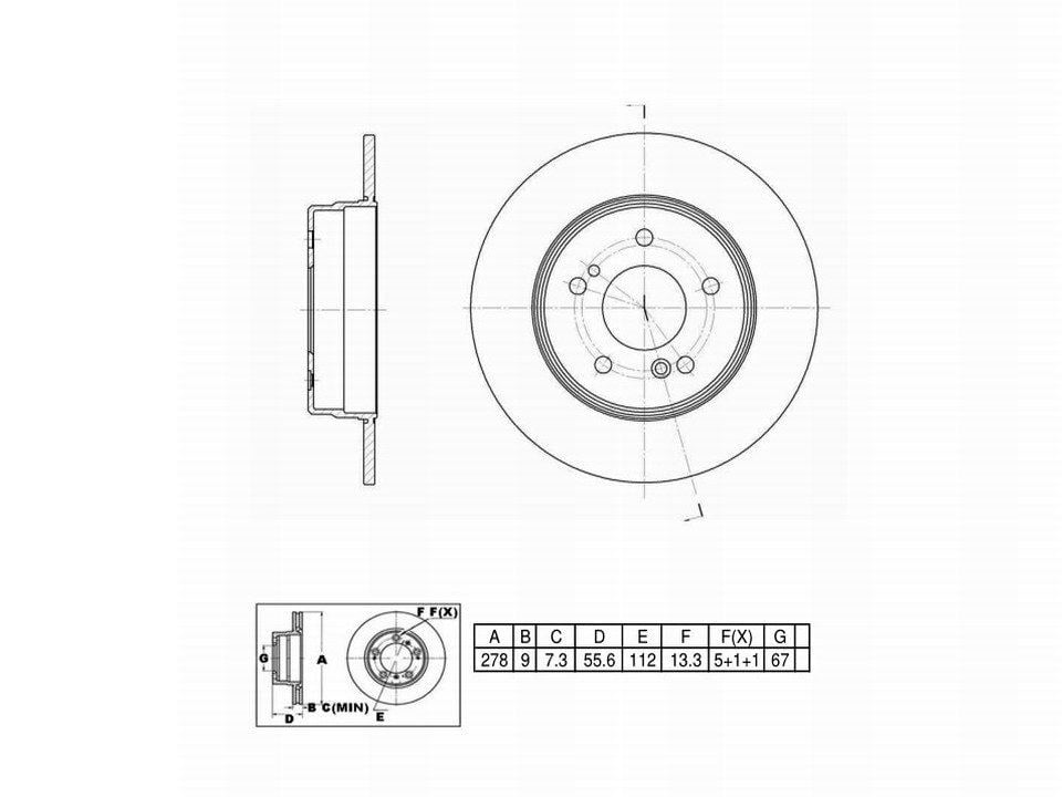 Winstop Brake Rotor, Rear WS238164, Mercedes-Benz C230 2007-1997