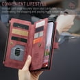 thumbnail image 7 of ELEHOLD for Samsung Galaxy S24 FE Case for Men Women Wallet Case, Premium Leather Shockproof Purse Case with Credit Card Slots Zipper Pocket Anti-Loss Wriststrap Samsung Galaxy S24 FE,Red, 7 of 7