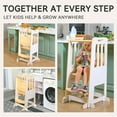thumbnail image 4 of Toddler Standing Tower, Kids Kitchen Stool Helper 3 Levels Adjustable Height Wooden Toddler Step Stools for Learning New Skills, 4 of 11