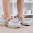 thumbnail image 5 of Gyujnb Girls' Glitter Bow Rhinestone Princess Mary Jane Shoes Adjustable Buckle Strap Low Heel Dress Shoes, Closed Toe,10-10.5 Years, 5 of 7