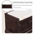 thumbnail image 4 of Homy Casa Banc de Rangement avec 4 Portes et Tablettes Ajustables, Espresso, 4 of 12