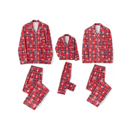 

Liangchengmei Matching Family Christmas Pajamas Set Long Sleeve Festival Party Pj Sets Holiday Warm Sleepwear Button-Down Loungewear