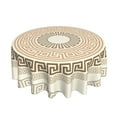 thumbnail image 2 of XMXT Waterproof Round Table Cloth, Geometric Back Print Tablecloth Polyester Table Cover for Home Kitchen Dining Party Room Decor, 60 inches, 2 of 8