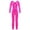 Hot Pink, variant on Girls Long Sleeve Leotard Unitard Catsuit Full Length Bodysuit Kids Boys Stretch Yoga Black 4