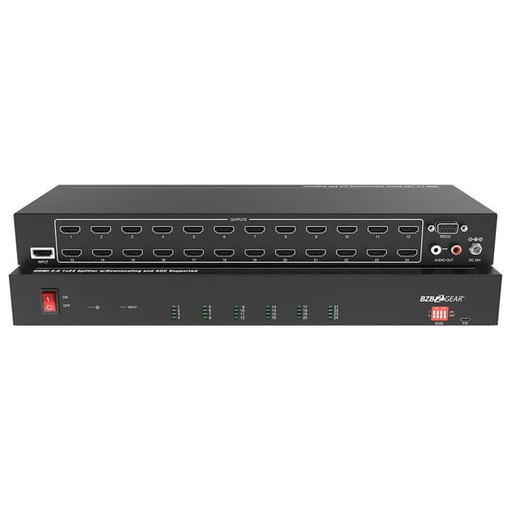 BZBGEAR 1x24 4K UHD HDMI Splitter/Distribution Amplifier with Downscaling and AOC Cable Support