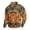 Orange, variant on Men's Camo Print Stand Collar Sweatshirt, Spring Fall Outdoor Casual Button Front Pullover for Hiking, Sports,Army Green,L