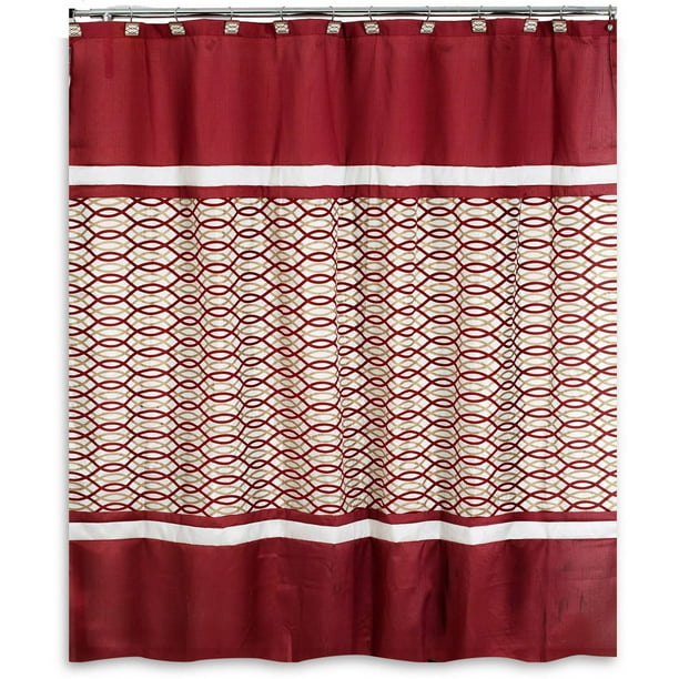 Burgundy Shower Curtain Sets 15PC BURGUNDY DESIGN BATHROOM CONTOUR