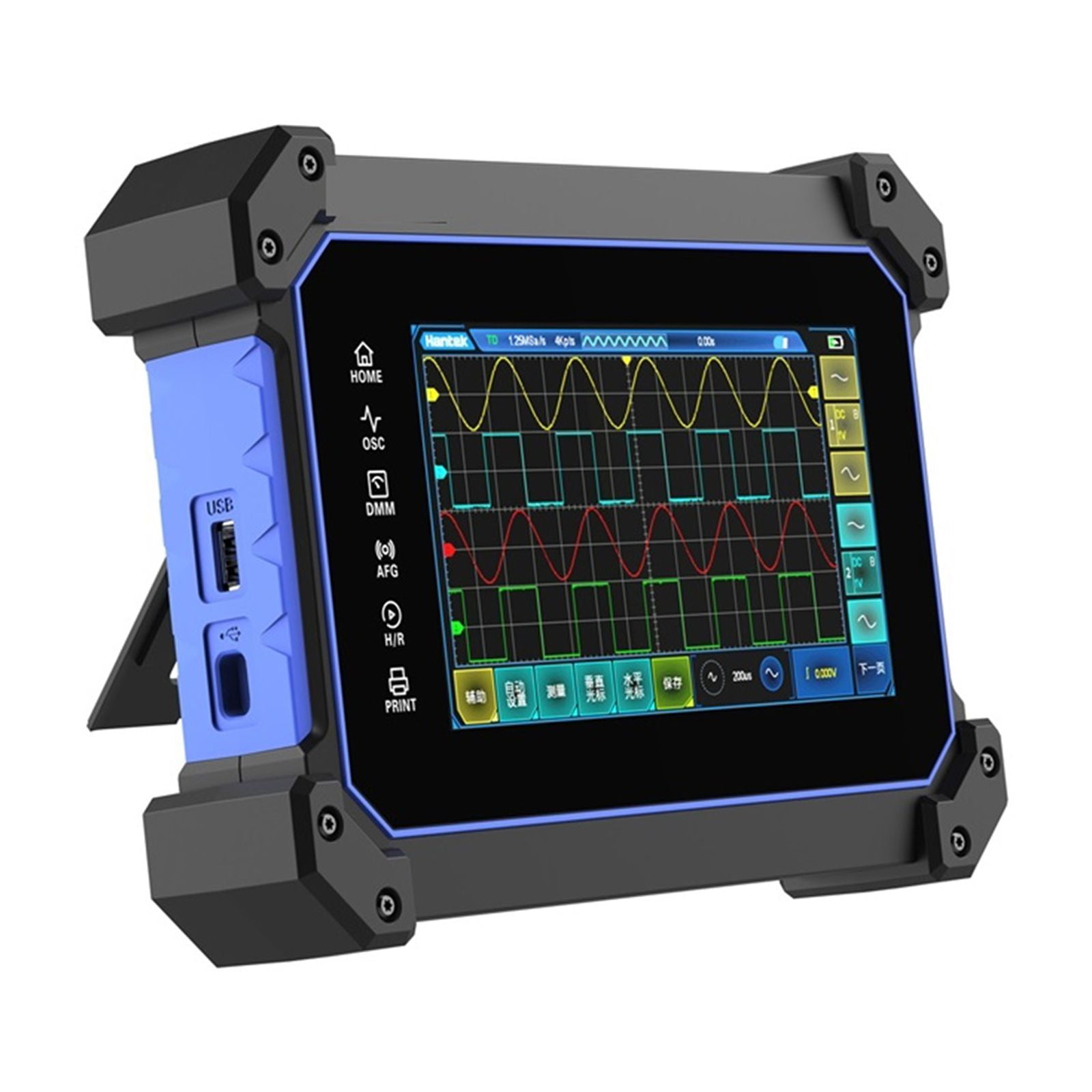 3 in 1 Digital Stora Oscilloscopes + Signal Source+Multimeter 2 Channels 110Mhz Bandwidth Portable Osciloscopio ,Professional Designed