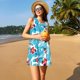 thumbnail image 3 of Easygdp Hawaiian Style para Vestido Transpirable de Mujer, Vestido Suelto de Manga Corta con Pliegues y Bolsillos para el Verano, 3 of 7
