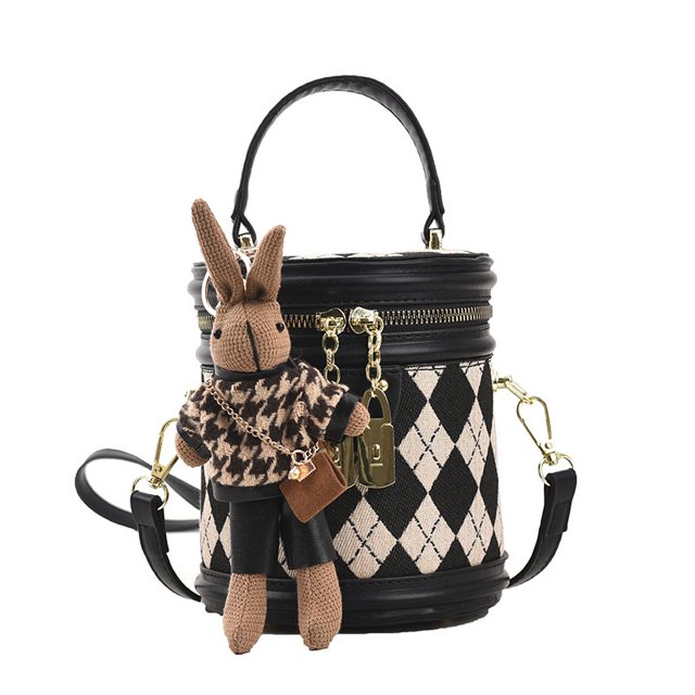 JM Bolso pequeño Popular para mujer, nueva moda, bolso de mensajero pequeño para multitud, bolso de cubo portátil con textura de diamante ER