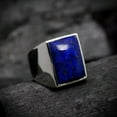 thumbnail image 5 of Lapis Lazuli Ring, 925 Sterling Pure Silver Ring, Handmade Ring, Men's Ring, Silver Band Ring, Statement Ring, Anniversary Gift For Husband,, 5 of 10