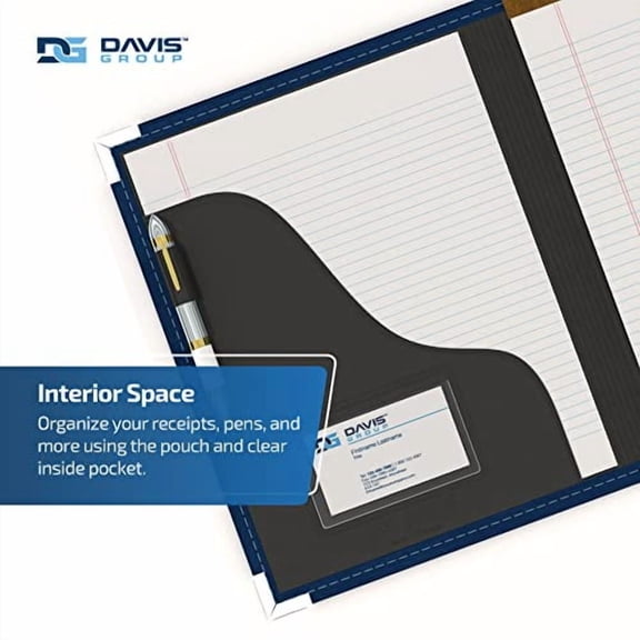 Executive Notebook Portfolio, VIP Faux-Leather Padfolio for Women and Men, Includes 8.5-by-11-Inch Writing Pad, Blue