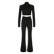 thumbnail image 3 of Gibobby Trajes de Entrenamiento para Mujer Moda de mujer Europa y Unidos estilo deportivo informal camiseta ajustada con cremallera cintura abatible cabeza mi(Negro,M), 3 of 5