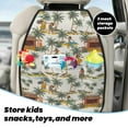 thumbnail image 4 of Hawaiian Style Green Coconut Tree Mats Back Seat Protectors, Car Seat Protector Vehicle Organizers Waterproof Cover Back Seat Cover for Kids with 3 Storage Pockets 2 Pack, 4 of 5