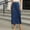 Dark Blue, variant on Elvqul Womens Elastic Skirts A-Line Denim Midi Print High Waist Summer Casual Dark Blue Skirts