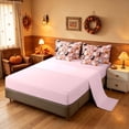 thumbnail image 4 of Homewish Halloween Ghost Black Cat King Bedding for Girls, Pumpkin Bats King Bed in a Bag, Light Pink Black, Pink Reversible 7 Pieces, 4 of 7