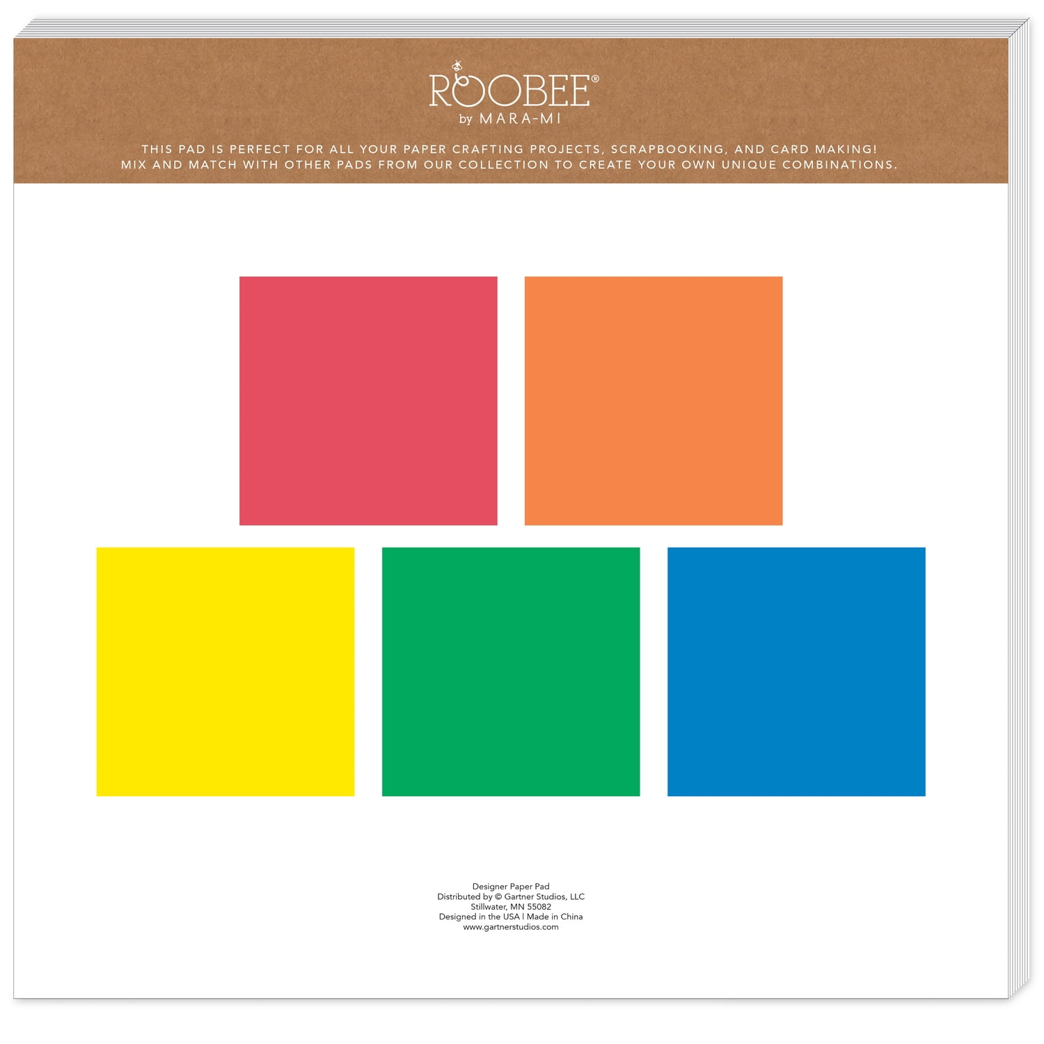Roobee by Mara-Mi Primary Multicolor Smooth Cardstock 12" x 12", 200GSM, 30 Count New