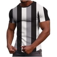 thumbnail image 2 of Big and Tall Shirts for Men Short Sleeve Crewneck Waffle Knit T-Shirts Color Block Soft Stretchy Casual Striped Graphic Muscle Tees, 2 of 7
