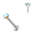 thumbnail image 5 of Surgical Steel Labret Stud 20 16  18 Gauge Threadless - Color CZ Gem, 5 of 6