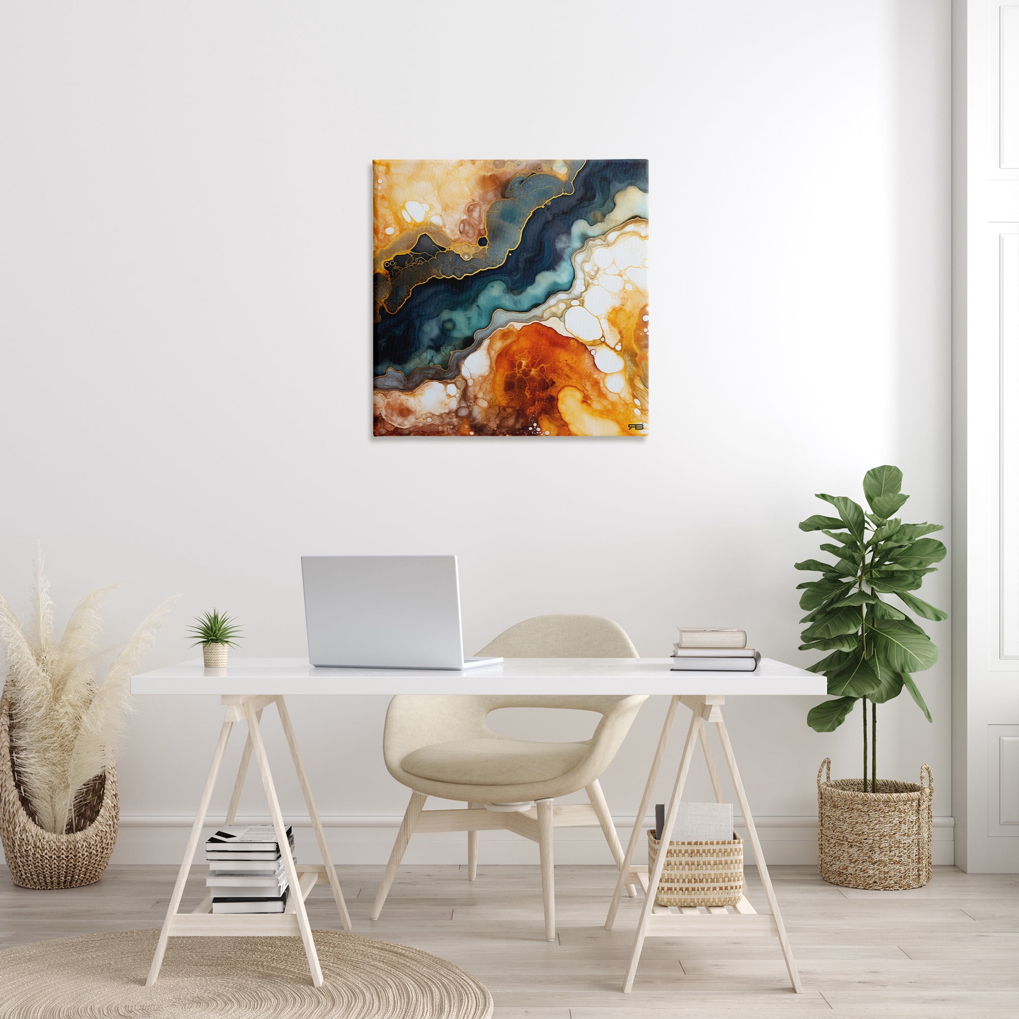 Stupell Industries Liquid Geode Pattern Abstract Painting Gallery Wrapped Canvas Art Print Wall Art, 30 x 30