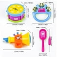 thumbnail image 3 of VISALY - Juego de 5 tambores para bebé, niño y niña, instrumentos musicales, juego de batería, juguetes para niños, 3 of 3