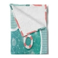 thumbnail image 2 of Pool Party Soft Flannel Fleece Throw Blanket, Swimming Pool with Ball Flip Flops Parasol and Towel Poolside Aerial Image, Cozy Plush for Indoor and Outdoor Use, 50" x 60", Multicolor, by Ambesonne, 2 of 5