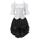 thumbnail image 3 of Ropa Steampunk Disfraz Steampunk para mujer Vestido con corsé debajo del busto Blusa renacentista de talla grande Disfraz de pirata medieval para Halloween, 3 of 5