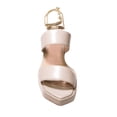 thumbnail image 4 of Cecelia New York BALEVES Taupe Chain Ankle Strap Leather Wedge Platform Sandals, 4 of 6