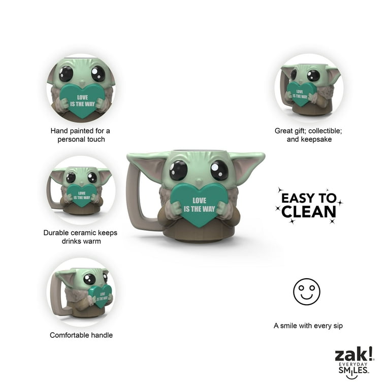 Zak Designs Star Wars: the Mandalorian 11.5 oz. Sculpted Ceramic Coffee  Mug, the Child (Baby Yoda)