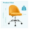 thumbnail image 4 of SONGMY Office Chair Armless Cute Desk Chair Modern Adjustable Swivel Padded Fabric Vanity Task Computer Chair Home Office Desk Chairs with Wheels (Yellow), 4 of 7
