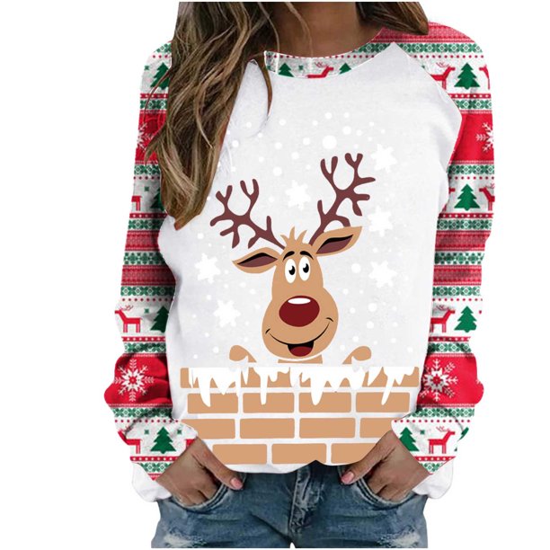 jovati Womens Christmas Sweatshirts Christmas Fashion Womens