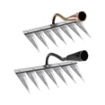 thumbnail image 1 of 2x Rastrillo de deshierbe de alta resistencia Rastrillo de jardín Aflojar la tierra Plantar Siembra Manual 7 dientes latón 7 dientes, 1 of 9