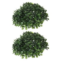Nicehomfit Round Fake Grass Plastic Green 2Pack Hanging Decoration