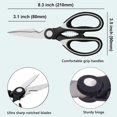 thumbnail image 2 of SUTENGDA Kitchen Shears Multi Purpose Strong Stainless Steel Kitchen Utility Scissors with Cover Poulry 2 pack  Fish  Meat  Vegetables  Herbs  Bones  Dishwasher Safe, 2 of 8