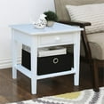 thumbnail image 3 of International Concepts Solid Wood 24-Inch Square End Table with Drawer, Washed Gray Taupe, 3 of 12