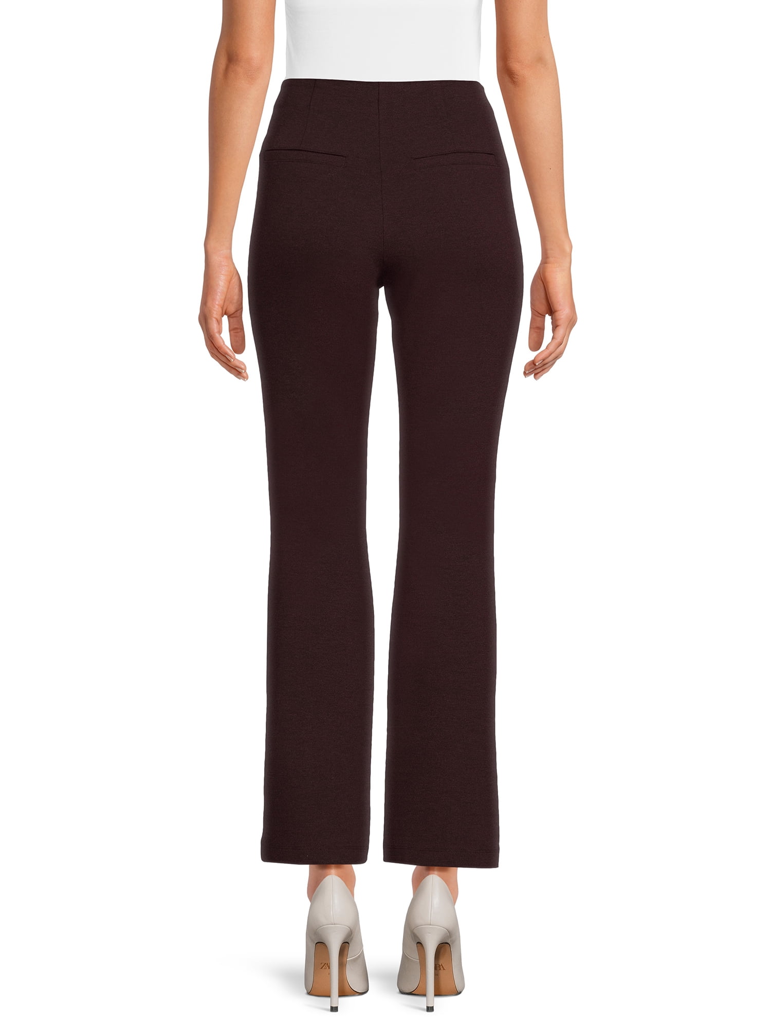 Time and Tru Women's Flare Ponte Pants, 30" Inseam for Regular