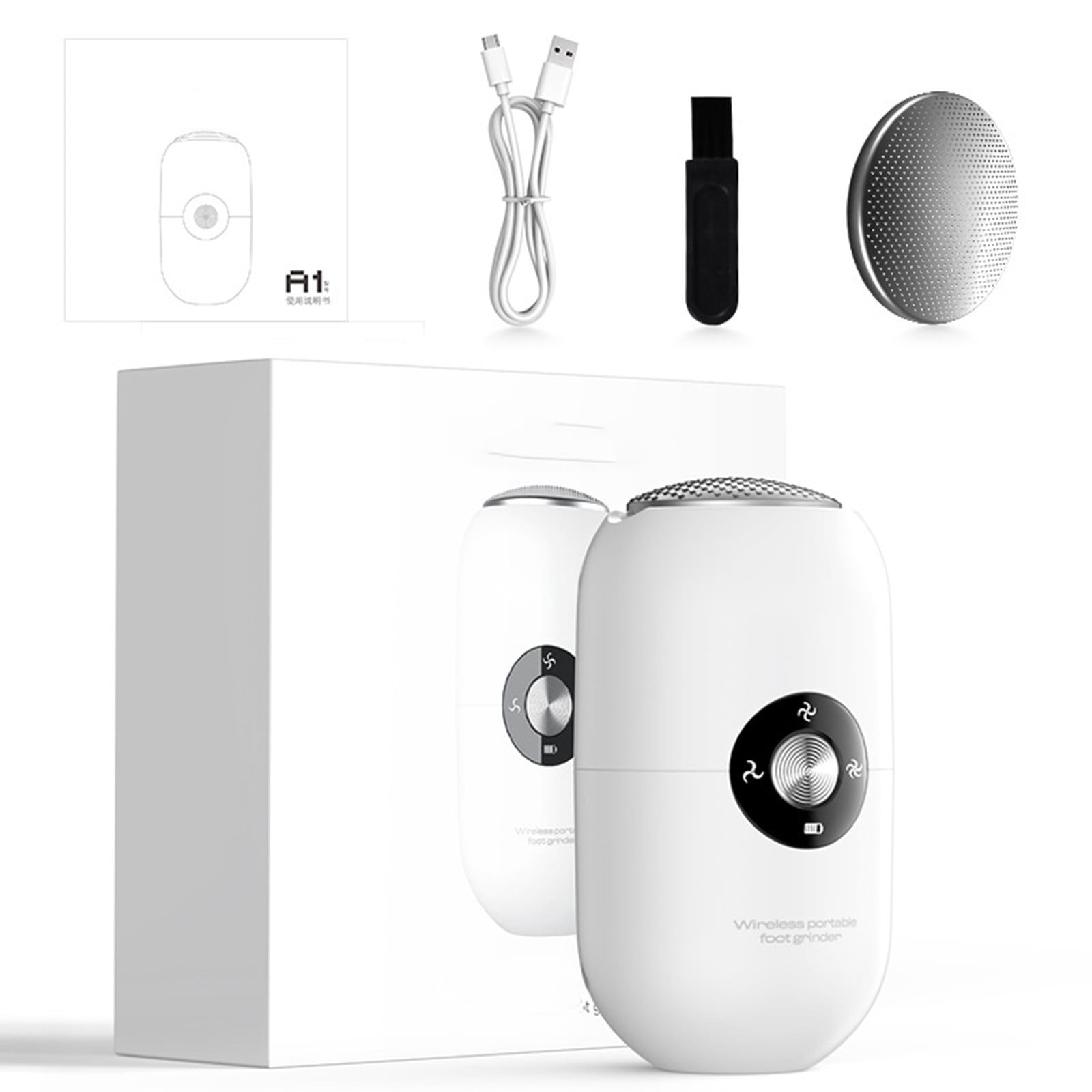 Automatic Machine - Portable Dead Skin Exfoliator for Heels and Feet - Feet Remover for Smooth Skin and Wet/Dry Use with Grinding Heads