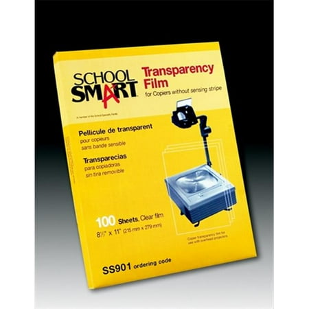 Overhead Copier Transparency Film - School Smart 079881 Copier Film With Removable Sensing Strip, Pack- 100, Transparency