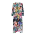 thumbnail image 5 of Vestido HUOGUO de manga larga con cuello redondo y estampado floral casual para mujer, 5 of 5