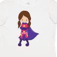 thumbnail image 4 of Inktastic Superhero Girl, Brown Hair, Cute Girl, Purple Cape Girls Toddler T-Shirt, 4 of 5