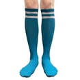 thumbnail image 4 of COUVER Womens 2 Striped Cotton Knee High Tube Socks Turquoise White 2 Pairs (Womens), 4 of 7
