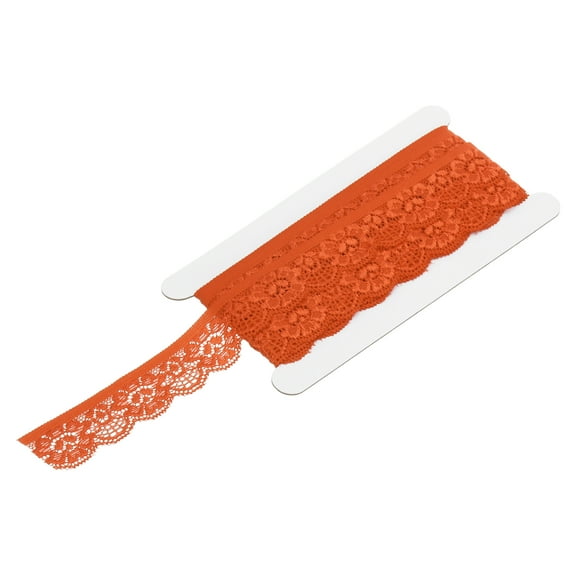 Lace Trim Vintage Crochet 0.98" x 5yards Orange Lace Ribbon for DIY Scrapbooking Clothes Fabric Wedding Decoration Gift Wrap