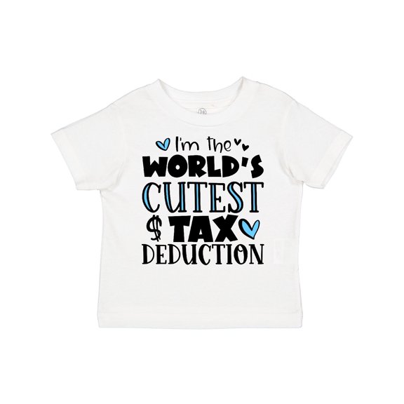 Inktastic I'm the World's Cutest Tax Deduction Blue Hearts Boys or Girls Toddler T-Shirt