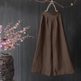 thumbnail image 3 of QUYUON Linen Pants Women Summer Solid Color Plus Size Cotton and Linen Pants Casual Loose Trousers Boho Pants for Women Long Pant Leg Length Cargo Pant Style N-3138 Coffee 4XL, 3 of 7
