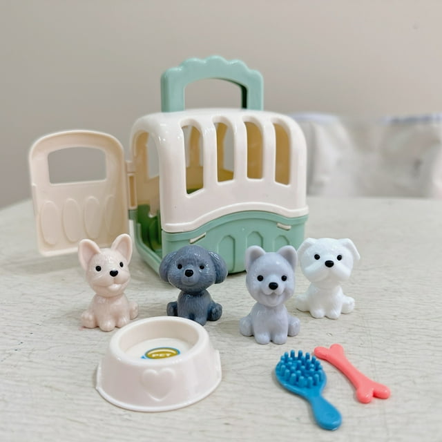 Maisonnette Éducative pour Enfants en Matériau ABS Cage Interactive Jeu d'Imitation Figurines d'Animaux Jeu de Rôle Développement des Habiletés Sociales Motricité Fine Narration pour Tout-Petits de 3+ Ans Filles Garçons