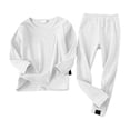 thumbnail image 2 of Toddler Kids Two-Piece Thermal Set, Boys & Girls Long Sleeve Top and Pants Set, Thick Flannel Loungewear for Home Wear, Playtime and Casual Outfits 1-10 Years Light Ashy, 2 of 3