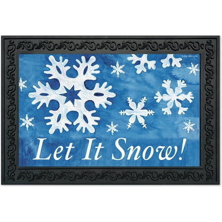 Let It Snow! Winter Doormat Snowflakes Indoor Outdoor 18