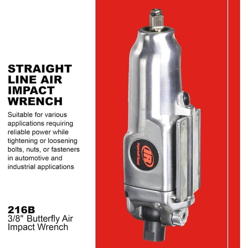 Ingersoll Rand 216B 3/8 Inch Inline Air Impact Wrench, 200 ft lb Max Torque
